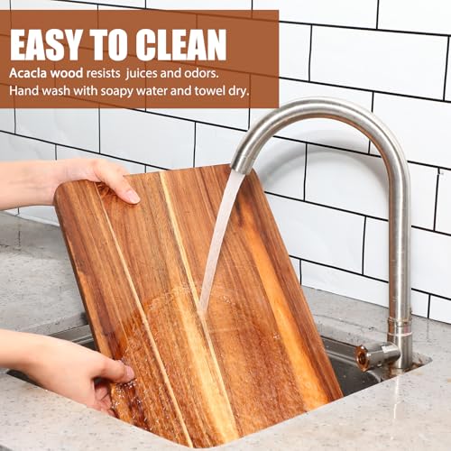 Roshtia 6 Pcs Wooden Cutting Boards 14x10'' Acacia Chopping Board, Classic - style: Classic