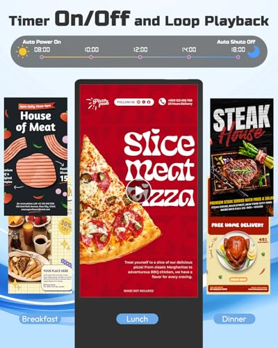 55-inch Digital Signage Display, 4K 2160P LCD Screen Kiosk Signs - color: Non-touch screen, size: 55"