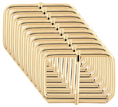 BIKICOCO Roller Buckle, 2 Inches Heel Rolling Bar Buckles for Bags Leather Webbing Straps - color: Light Gold X 10 Pcs