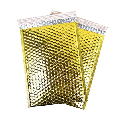 Secure Seal #0 6x10 Inch Gold Glamour Metallic Bubble Mailers Pack of 25 Shiny Padded Envelopes - color: Gold, size: #0 6x10” – 25 Pack