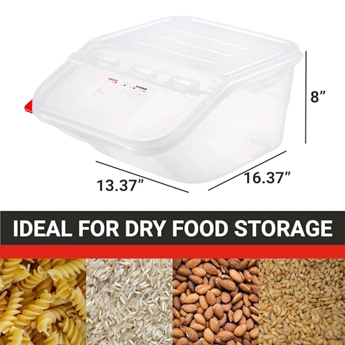 Araven Ingredient Bin, Storage Container for Large Quantity Ingredients, Use in Commercial or Home Kitchen, 4 Gallons, 6 Count, White