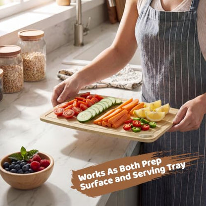 Dishwasher Safe Cutting Board,Bamboo Cutting Board with Juice Groove - color: Natural, size: Medium (13.7"L x 10.6"W)