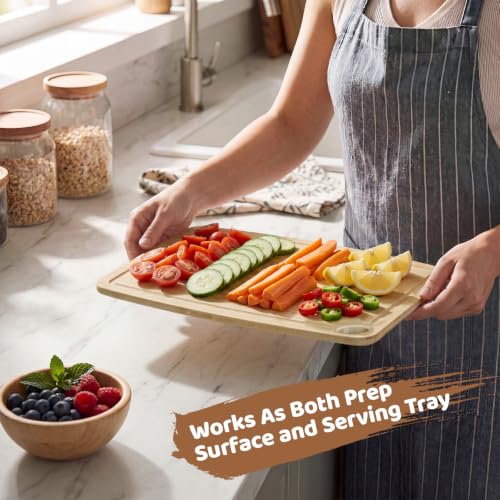 Dishwasher Safe Cutting Board,Bamboo Cutting Board with Juice Groove - color: Natural, size: Set of 3 (Small + Medium + Large)