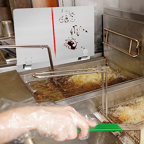 Ferraycle 2 Pack Deep Fryer Splash Guard Silver 20-1/2" W X 13.5" H - color: Silver, size: 20-1/2" W X 13.5" H