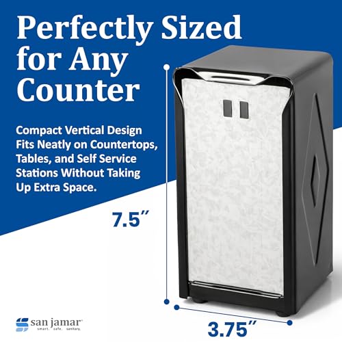 San Jamar H900BK Table Top Tall Napkin Dispenser, Black