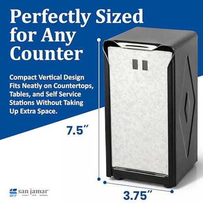 San Jamar H900BK Table Top Tall Napkin Dispenser, Black