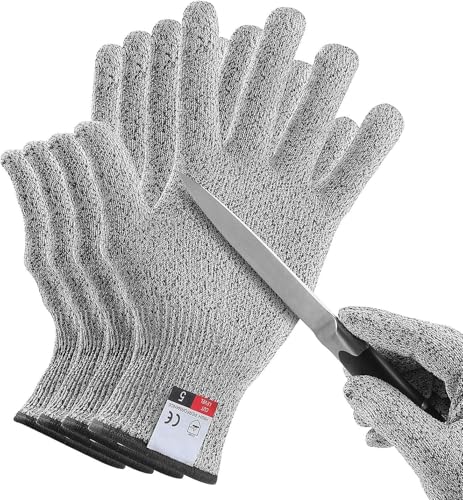 4 Pcs Small Cut Resistant Gloves Food Grade Level 5 Hand Protection,Kitchen Cut Gloves (2 Pairs (Small(palm Diameter 2.80-3.35inch)) - size: Small (Pack of 4)