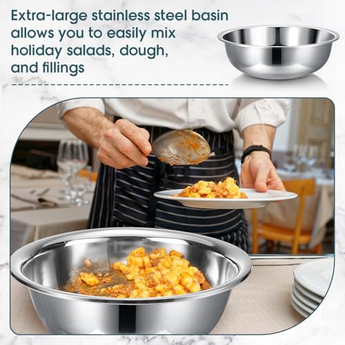 Nuogo 4 Pcs Stainless Steel Mixing Bowls Large for Salad, 24 Inch 30 Qt - size: 24 Inch (30 Qt)