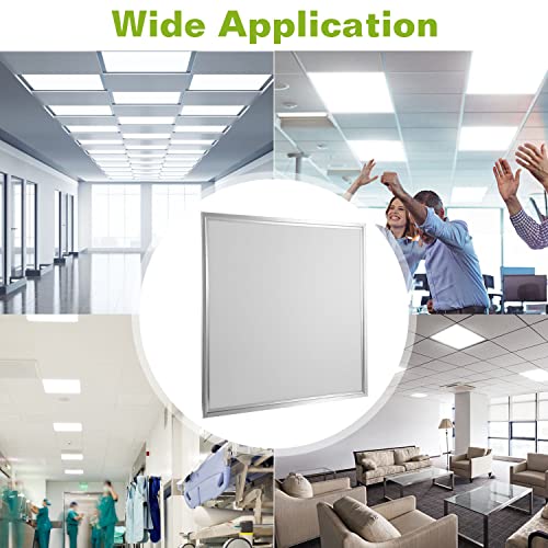 2x2FT LED Flat Panel Light, 48W White LED Drop Ceiling Light Fixtures, 4800LM/7000K Dust-Proof LED Troffer Light Lay in Fixture for Office (2Pcs) - color: 2Pcs