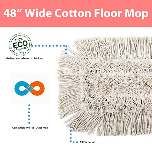 2 Pack of 48" Cotton Refills for Industrial Class Floor Dust mop Series Can be fit with Others (2 Pack of 48" Cotton Refill) - size: 2 Pack of 48" Cotton Refills