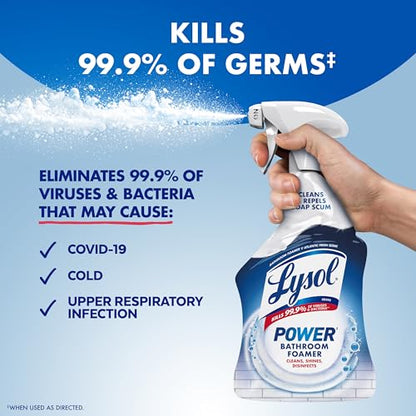 Lysol Power Foaming Bathroom Cleaner & Disinfectant Spray, 32 oz - size: 32 Fl Oz (Pack of 1), style: Power