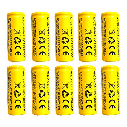 (10 Pack) Lithonia LES ELN LRES ELN Lithonia ELB1201N 1.2v 1200mah Ni-cd Battery Replacment for Exit Sign Emergency Light ELB-1210N ELB-1201N Sanyo KR-1200AUL KR1100AE KR-1500AUL