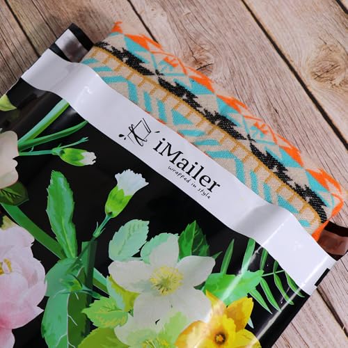100 Count - 14.5 x 19 inch Poly Mailer Mailing Shipping Black Flower Envelope Package Bags-Self Seal… - color: Black Flower, size: 14.5" x 19"