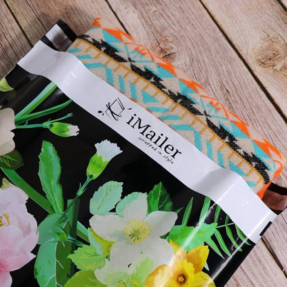 100 Count - 14.5 x 19 inch Poly Mailer Mailing Shipping Black Flower Envelope Package Bags-Self Seal… - color: Black Flower, size: 14.5" x 19"