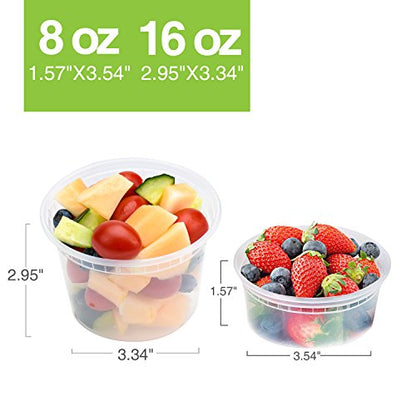 Glotoch Express 48 Sets (Mixed)32/16/8oz Deli Containers with Lids,BPA-Free - size: Mix(8&16&32 oz) - 48 Sets