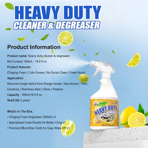 16.9oz Kitchen Oil Stains Spray, Heavy Duty Oven Foam Cleaner