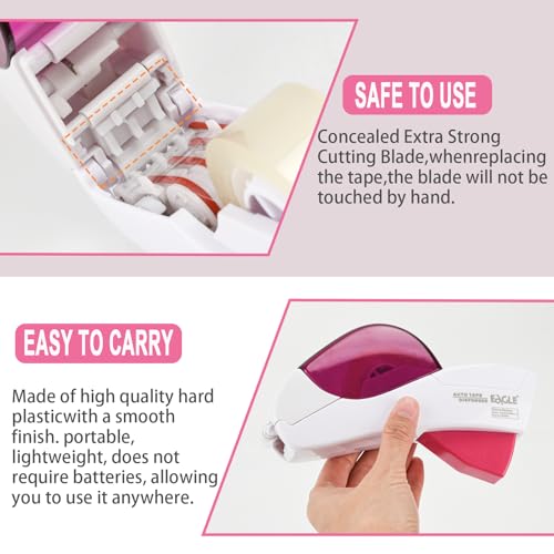 Automatic Tape Dispenser for Wrapping Gifts, Handheld Packaging Tape Dispenser Gun with Cutter, Dispensers for Adhesive Tapes-White - color: White