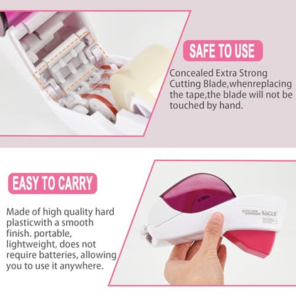 Automatic Tape Dispenser for Wrapping Gifts, Handheld Packaging Tape Dispenser Gun with Cutter, Dispensers for Adhesive Tapes-White - color: White