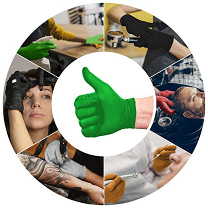 L3 Level 3 Nitrile Gloves - Professional Heavy Duty Disposable Gloves - Latex Free - Fits Snug - Box of 100 - color: Lime, size: Large (Pack of 100)