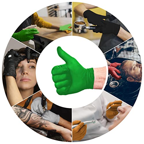 L3 Level 3 Nitrile Gloves - Professional Heavy Duty Disposable Gloves - Latex Free - Fits Snug - Box of 100 - color: Lime, size: Medium (Pack of 100)
