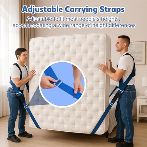 NOCOEX Moving Straps for Lifting 2-Person: Shoulder Lifting & Moving System - color: Blue