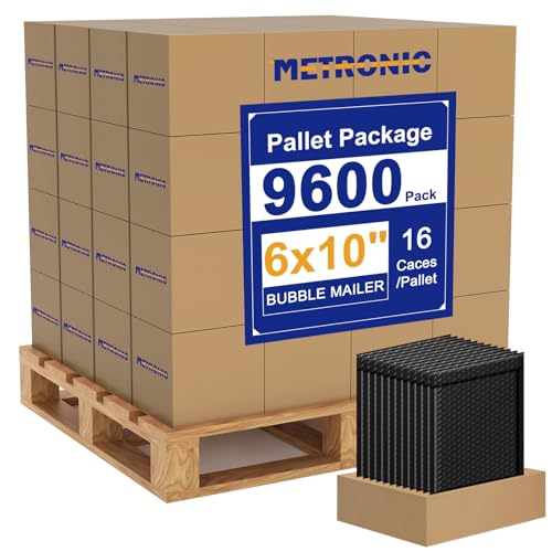 Metronic 9600 Pack Bubble Mailer 6x10" Black Waterproof Padded Envelopes - color: Black, size: 6x10" 9600PC