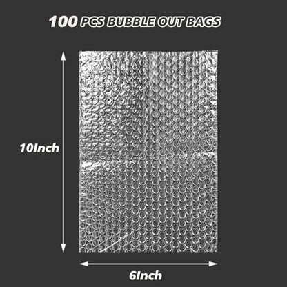 100pcs Bubble Pouches Wrap, 6'' x10'' Clear Bubble Pouch Bags for Fragile, Double Walled Moving Supplies Bubble Out Bags for Storage Wrapping, Dishes China Plates, Shipping and Packing - size: 6X10''-100PCS
