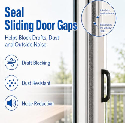 ZOMPAGO Brush Weather Stripping Door Window Sealing,0.6 in x0.4 x 32.8 FT - size: 1 Roll, 0.6 in x 0.4 in x 32.8 FT, Grey