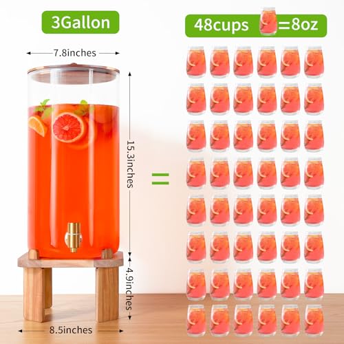 3 Gallon Large Drink Dispenser for Parties,Beverage Dispenser with Stand