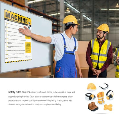 Machine Safety Poster – OSHA Rules Chart, 10 Machine Safety Guidelines - size: Machine