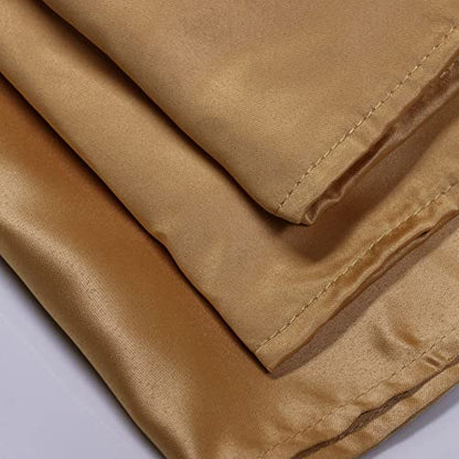 Your Chair Covers - 10 Pack 20-Inch Gold L'Amour Satin Napkins – Oversized, Double-Folded, and Hemmed Table Napkins for Weddings, Restaurants, and Special Events - color: Gold