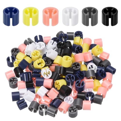 uxcell 240Pcs Clothes Hanger Size Markers,Fit 3-5mm Rod,Light&Dark Colors - color: Dark Blue/White/Black/Gray/Light Pink/Yellow