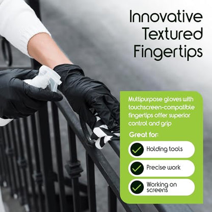 Inspire Black Nitrile Gloves | THE ORIGINAL Quality Black Gloves Disposable Latex Free | 4.5 Medical examination - size: Medium