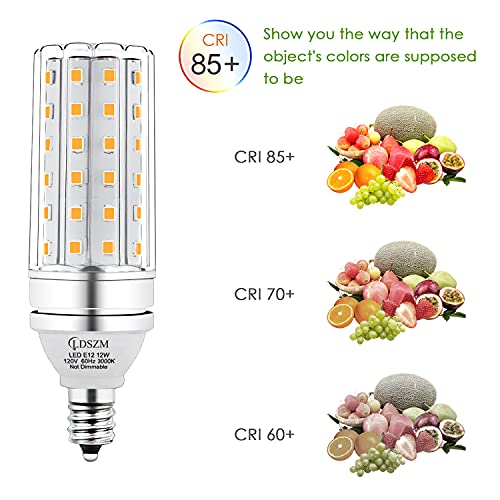 E12 LED Bulbs,12W LED Corn Light Bulb, E12 LED Bulb 100W Equivalent 1200 Lumen 3000K Warm White, Non-Dimmable LED Candelabra Light Bulbs, E12 Candelabra Base Chandelier Light Bulbs, Pack of 3 - color: E12-12w-3000k-3pcs