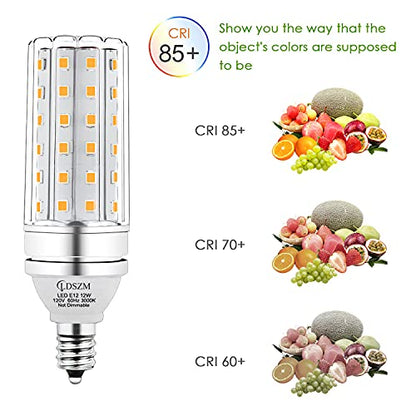 E12 LED Bulbs,12W LED Corn Light Bulb, E12 LED Bulb 100W Equivalent 1200 Lumen 3000K Warm White, Non-Dimmable LED Candelabra Light Bulbs, E12 Candelabra Base Chandelier Light Bulbs, Pack of 3 - color: E12-12w-3000k-3pcs