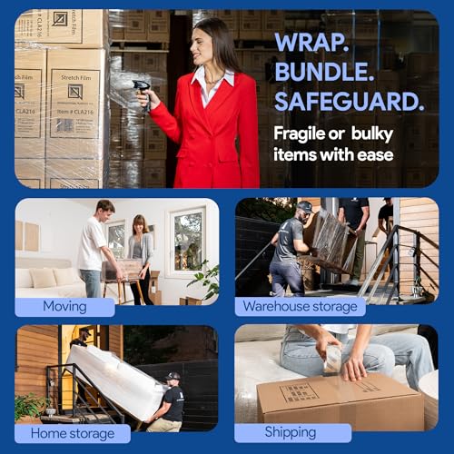 International Plastics Co. 15" Plastic Stretch Wrap with Tension Handles - size: 12 Pack, style: Extended Handles