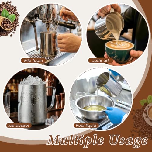 Stainless Steel Pitcher 67 oz / 2 L Beverage & Water Pitcher with Handle and Pour Spout Heavy Duty Metal 8 Cup Milk Frothing Jug for Iced Tea Coffee Milk Juice Restaurant and Home Use - size: 67.6 Ounces
