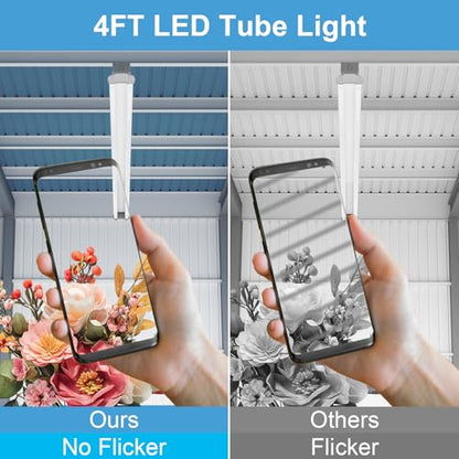 T8 LED Tube Light Bulbs 4 Foot 20W, ETL Listed, 6000K 10 Pack