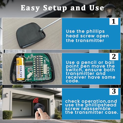 3 Pcs Garage Door Opener Remote Compatible with Linear Multicode 300MHz 10 Dip Switch Replacement for 3089 3060 3070 MCS308911 MCS306010 MCS3070 Garage Opener Remote Control with Keychain - style: Multicode-3089-3Pcs