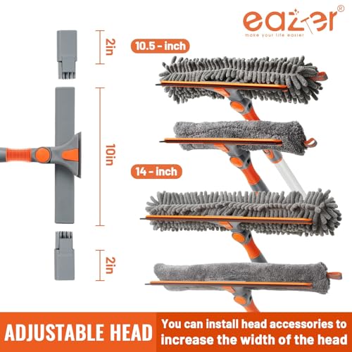 Eazer 65'' Squeegee Window Cleaner 2 in 1 Rotatable Window Cleaning Tool Kit with Telescopic Pole, Window Washing Equipment with Bendable Head for Indoor/Outdoor Window and Car Glass - EAW01 Pro - size: 65inch