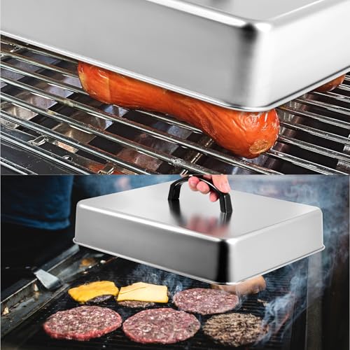Rectangular Basting Cover, Stainless Steel Grill Lid, 13" x 11.2" x 2.5"