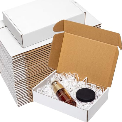 Wowxyz Shipping Boxes 9x6x2" 60 Pack White Corrugated Cardboard Box Mailer - size: 9x6x2"
