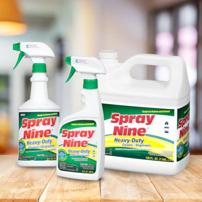 Spray Nine 26825 Heavy Duty Cleaner, Degreaser & Disinfectant for Kitchens, Bathrooms, Yard Equipment, Automotive & Industrial 22 Fl Oz. (Pack of 1) - size: 22 Fl Oz. (Pack of 1), style: New Packaging