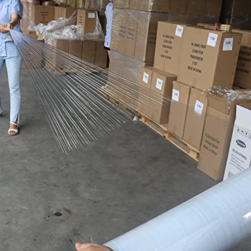 BOMEI PACK Clear Stretch Wrap Industrial Strength 12" x 1000 Ft 3 Pack - 80 Gauge Thick - Clear Plastic Cling, Stretch Film Rolls for Packaging Moving Packing Pallets - color: Clear