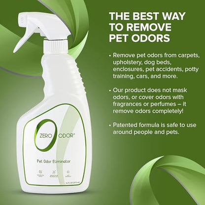 Zero Odor Pet Odor Eliminator Spray for Dog & Cat Urine, Carpet Deodorizer - size: 16 Fl Oz (Pack of 1)