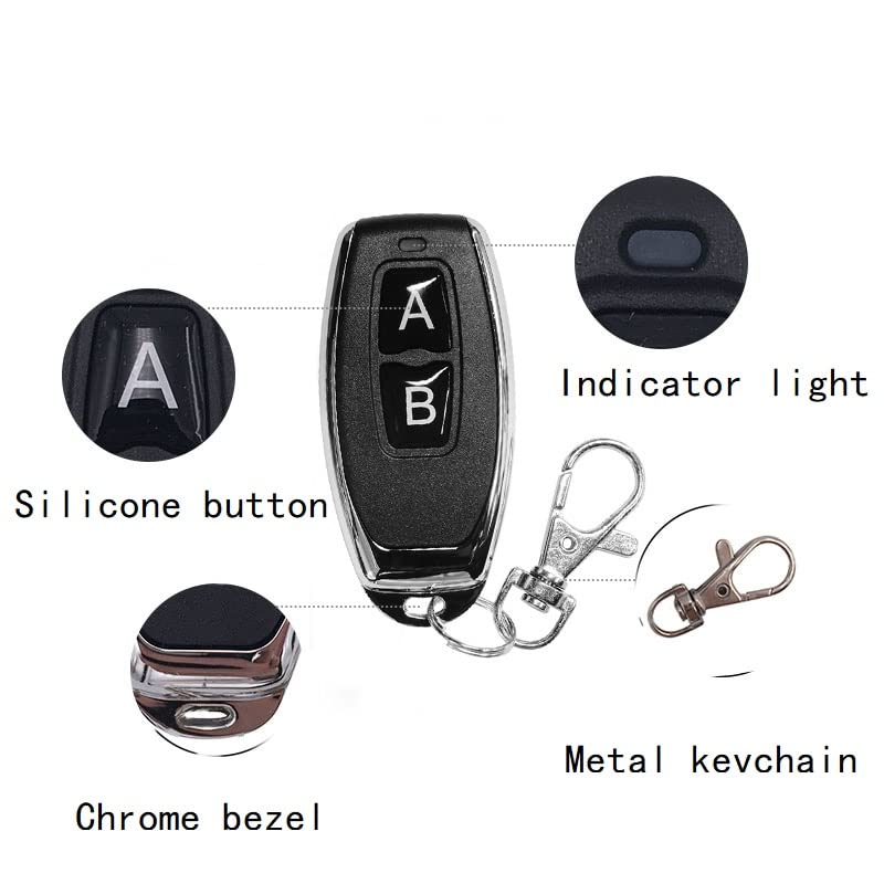 QIACHIP 433MHz 2-Button Remote 3-Pack - EV1527 Fixed Code, Momentary/Latching/Toggle, for QIACHIP Receivers, Non-Clonable - color: 3 Transmitters