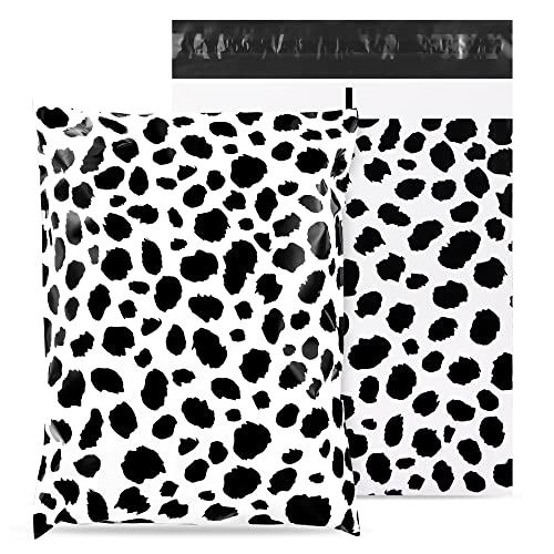 10x13 Inch Poly Mailers, Leopard Pattern, 100 Pack Self Sealing - color: Black Leopard