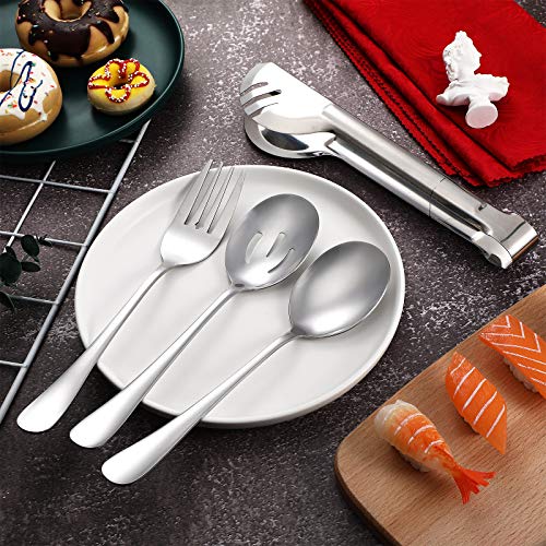 Patelai 15 Pieces Silver Serving Utensil Set, Stainless Steel Buffet - color: Silver
