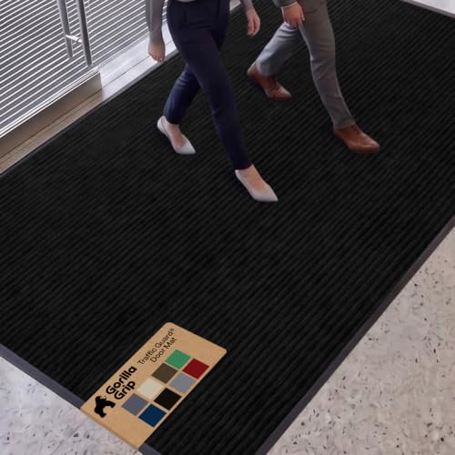 GORILLA GRIP Traffic Guard Indoor Outdoor Heavy Duty Door Mat, 96x48 Black - color: Black, size: 96" X 48"