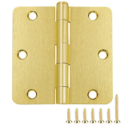 Door Hinges 3.5 inch 1/4" (18 Pack, Satin Brass) - color: Satin Brass